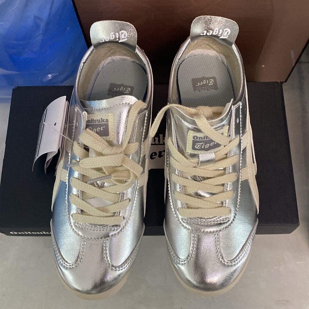 Onitsuka Tiger MEXlCO 66 Silver Sneakers Size Womens 7.5